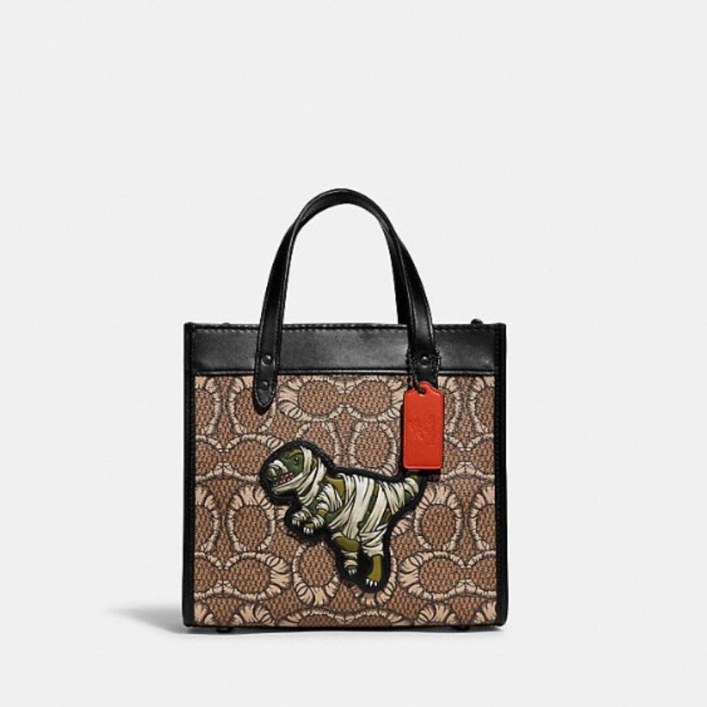 COACH X MICHAEL B. JORDAN FIELD TOTE 22 IN MUMMIFIED SIGNATURE CANVAS WITH REXY